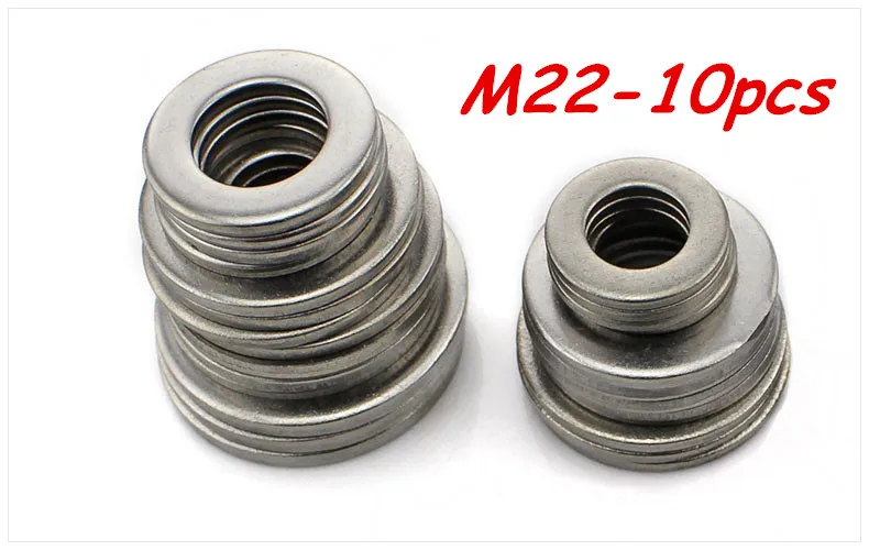 

Free shipping 10pcs M22 304 Stainless Steel Flat Washer Plain Washer Flat gasket
