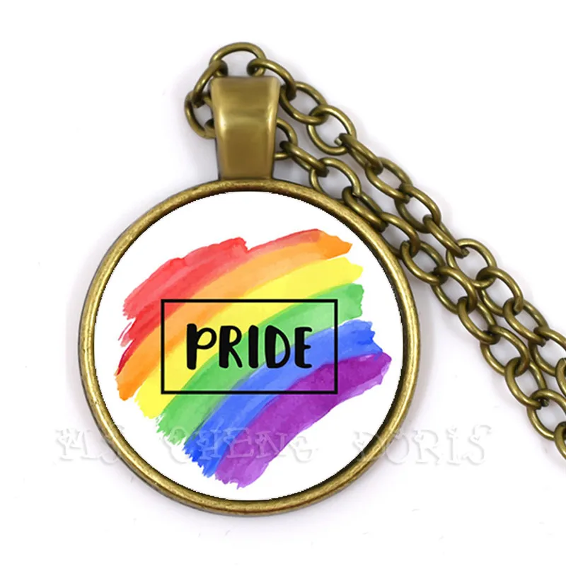 ЛГБТ 25 мм стеклянный купол ожерелье для женщин мужчин геев лесбиянок гордость с