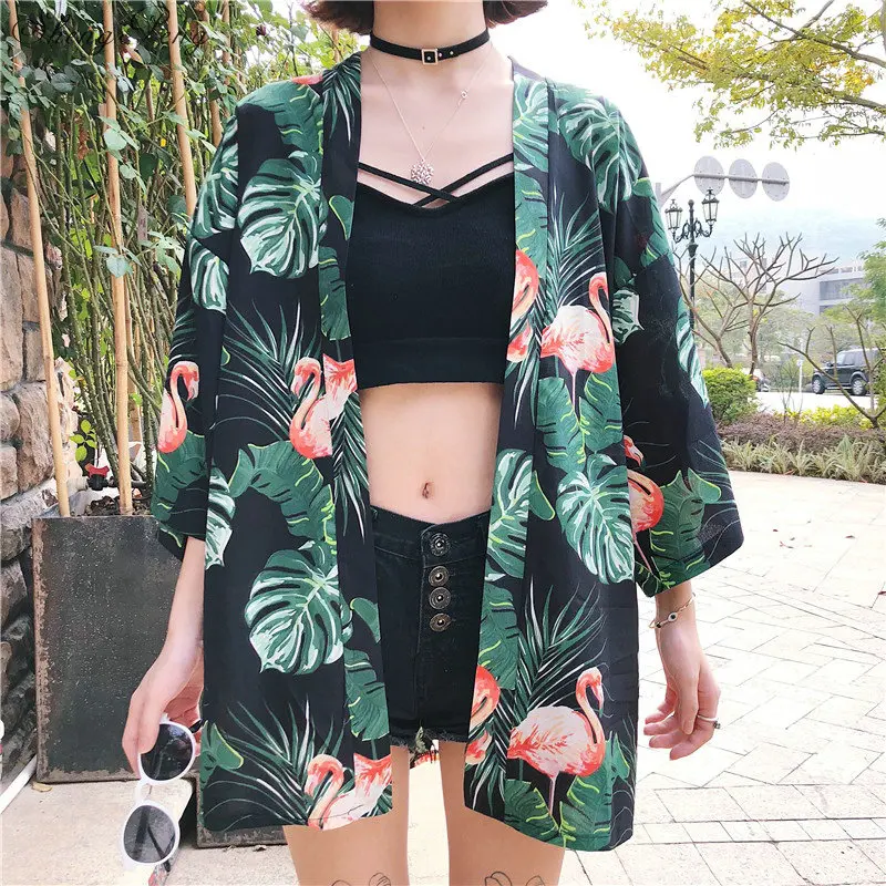 Японские кимоно рубашка кардиган пляжная мода традиционные японские yukata женские
