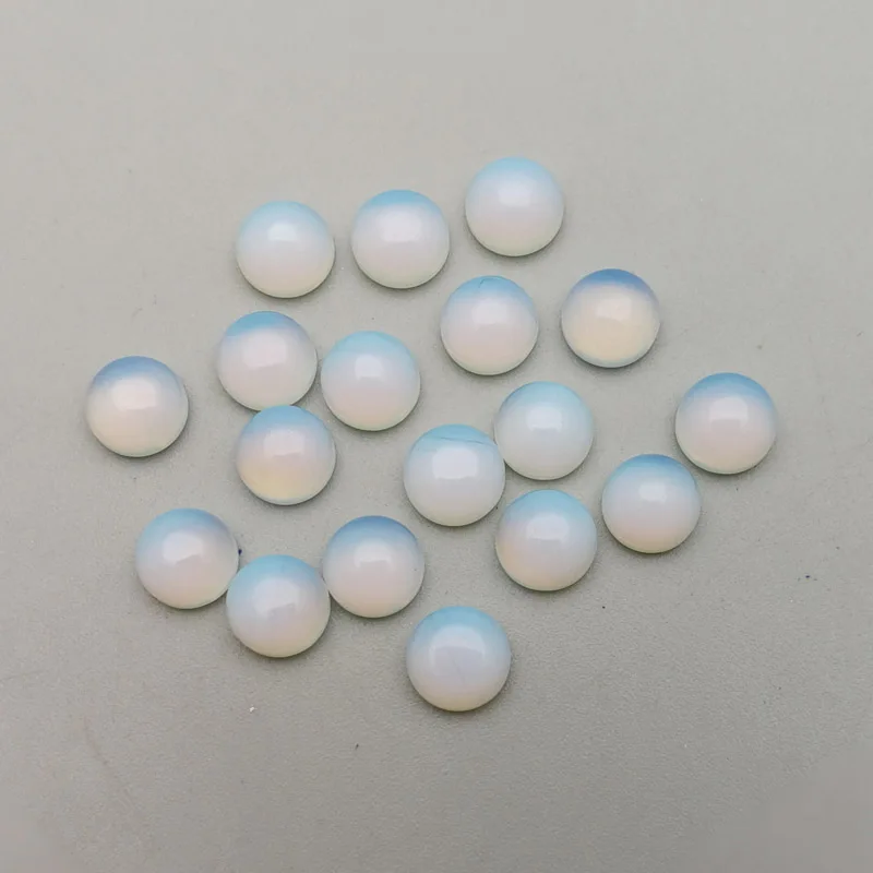 Wholesale fashion opal stone beads charms 6mm opalite round CABOCHON for jewelry 50pcs free shipping no hole