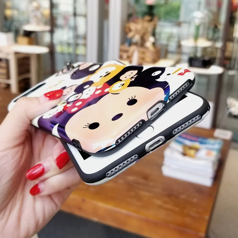 For iPhone XS case 5.8 inch blue light mouse cover for X 8 6 6s plus animal 7 + 3D holder +2 strap |