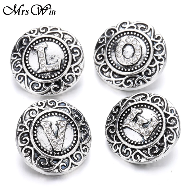 5 шт./лот ювелирное изделие с кристаллами и буквами алфавита 18 мм металлические