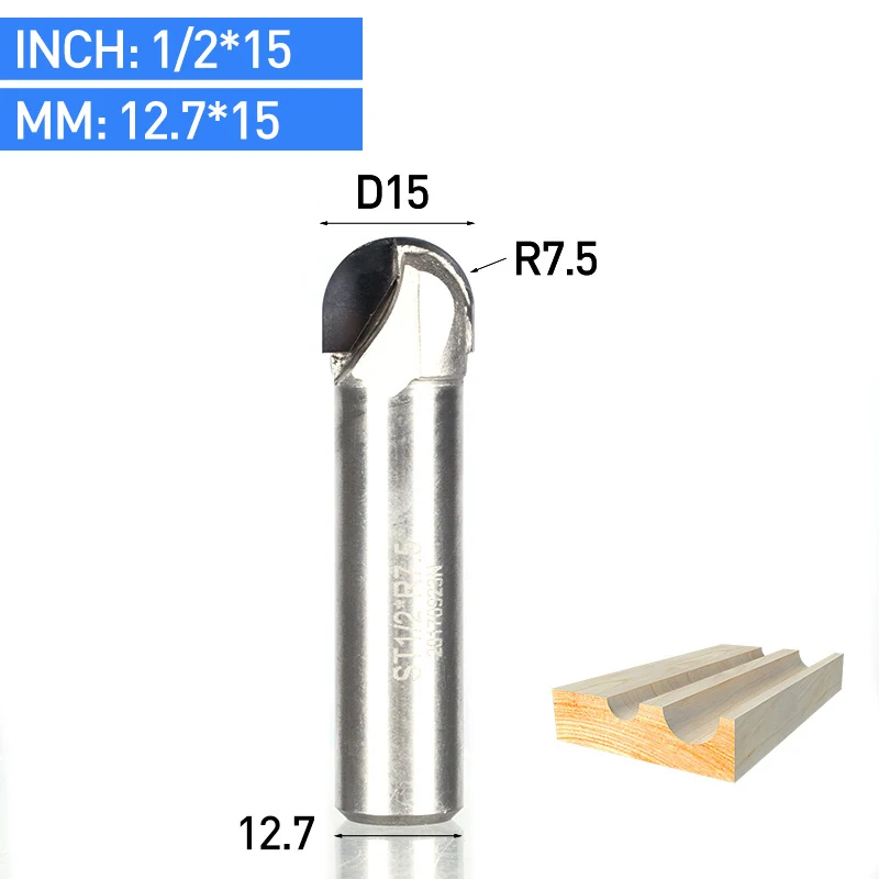 Y01806 Tideway 1 шт. алмазный круглый бокс маршрутизатор бит PCD CVD покрытие фрезы с головкой резак инструменты для дерева 1/2 хвостовик круглый нос Биты - Длина режущей кромки: Y01806