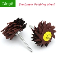1pc grit 80 to 400 abrasive hex sandpaper polishing wheel brush 6mm shank for wood carving furniture grinding cleaning tools