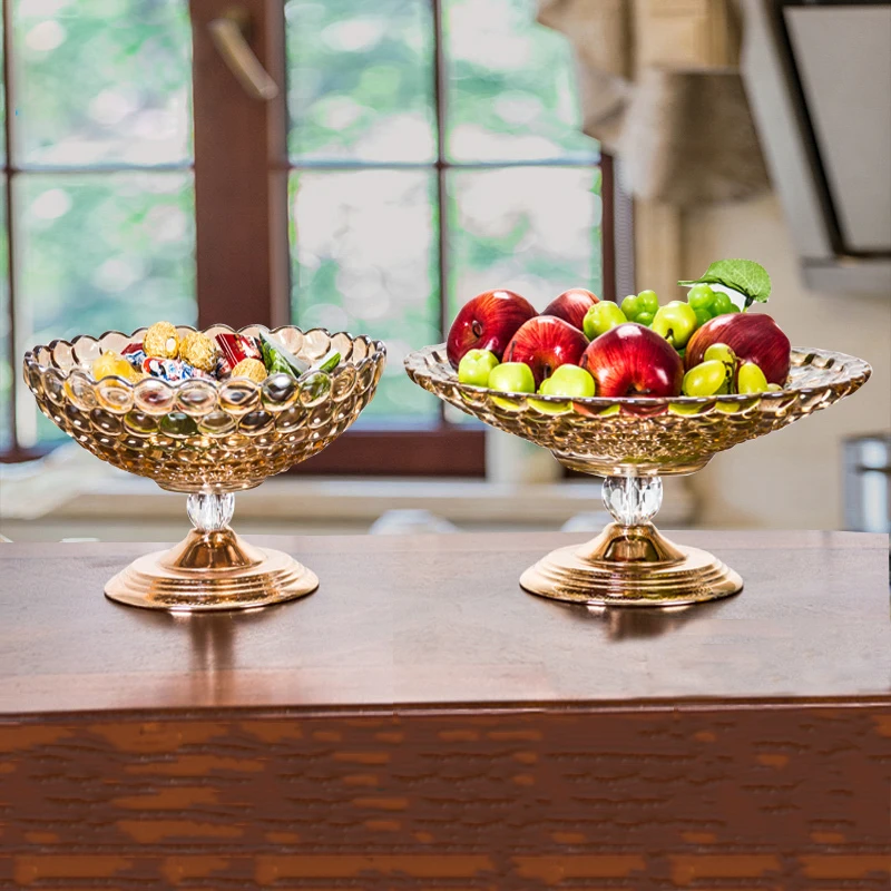 Европейская роскошная стеклянная искусственная тарелка украшения для дома