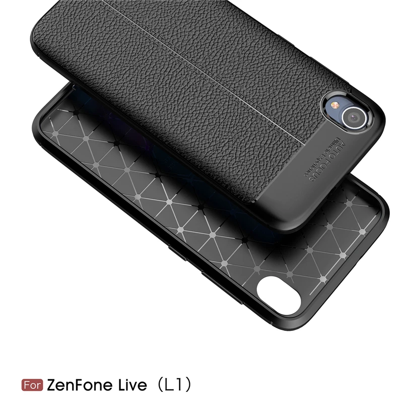 Силиконовый чехол Litchi для Asus Zenfone Live (L1) ZA550KL (5 5 дюйма) кожаный из ТПУ | Мобильные