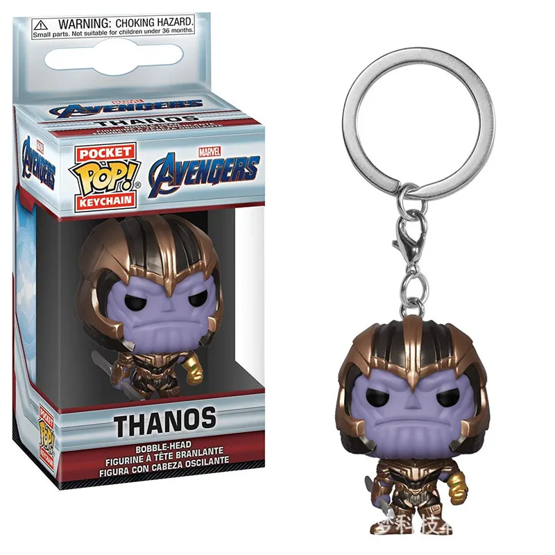 Funko Pop Avengers4 Карманный Брелок для ключей фигурка Капитан Америка Тор танос кольца