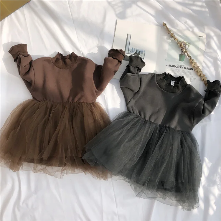 Kids Baby Girls Princess Patchwork Tutu Tulle Dress New Spring Autumn Lovely Children Korean Fashion | Детская одежда и обувь