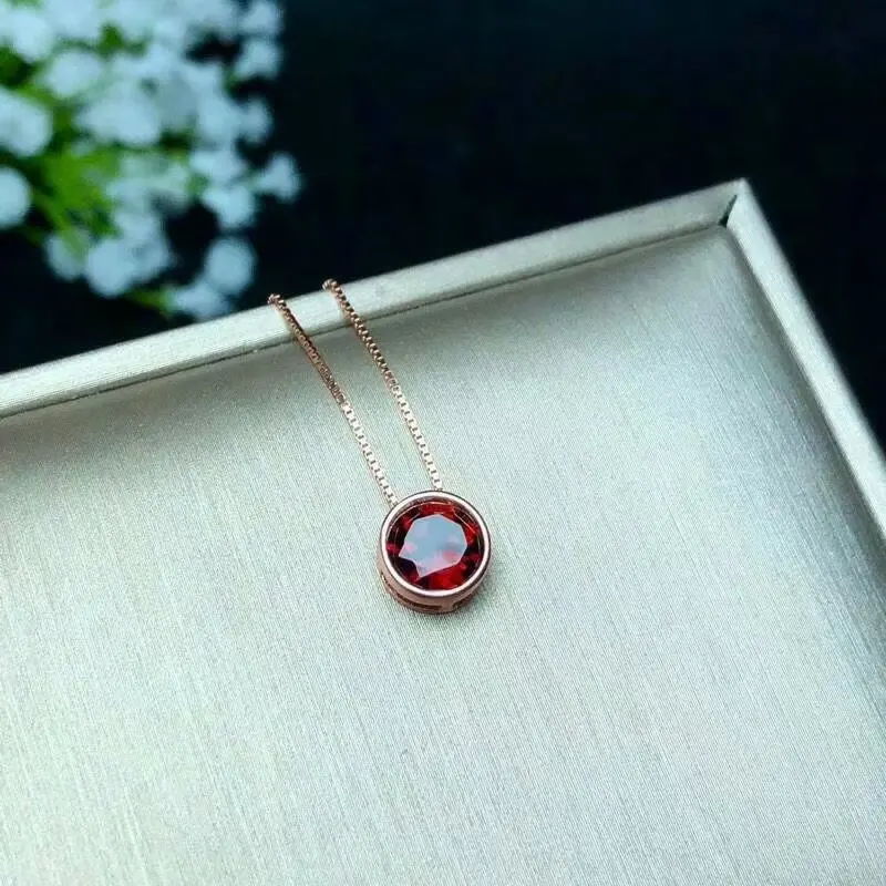 SHILOVEM, 925 серебро, натуральные гранатовые кулоны, отправка, ожерелье, классика, хорошее ювелирное изделие, женский подарок, драгоценный камень, подарок, 7*7 мм, bz070706ags