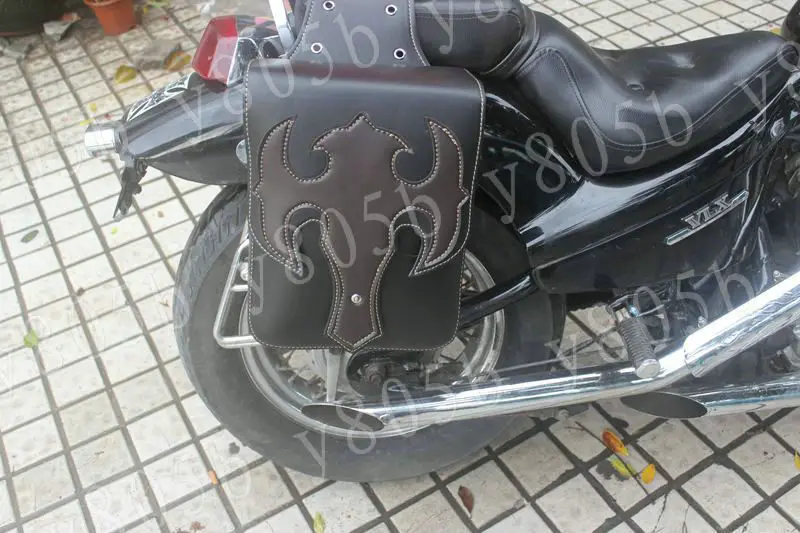 Мотоциклетная Боковая Сумка из искусственной кожи седловые сумки для Honda Yamaha Suzuki