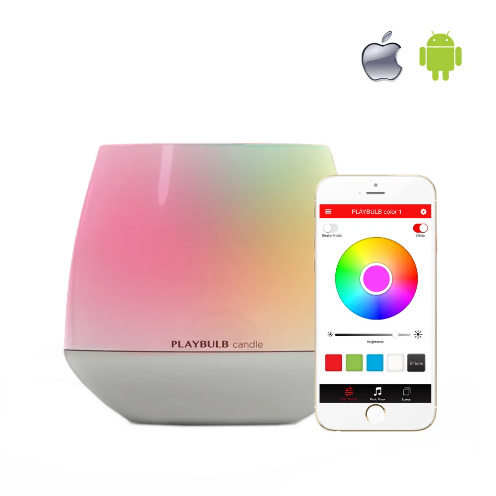PLAYBULB Electric Candle LED Flameless RGB scented Romantic Tea light Flashlight Colored Glitter battery operated Candles Holder |