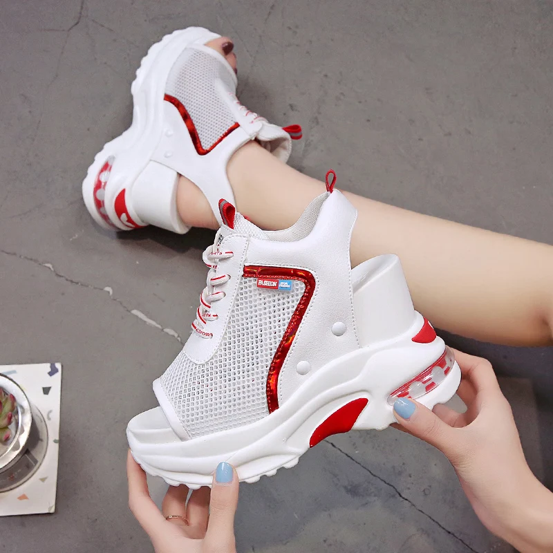 Модные женские босоножки Летние на платформе с высоким каблуком 11 повседневные