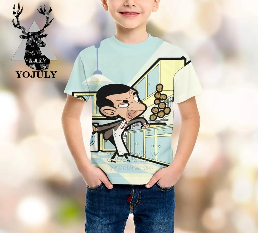 9 YOJULY/фильм, мистер Бин комедиан, детская одежда с 3d принтом для маленьких мальчиков и девочек, детская футболка, Лидер продаж, модные футболки, футболки Modis A290 - Цвет: 9