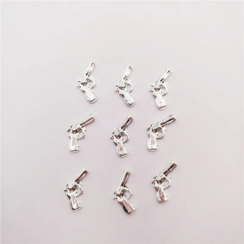 50 шт./пакет ногтевая декоративная наклейка 3D в форме пистолета для ухода за