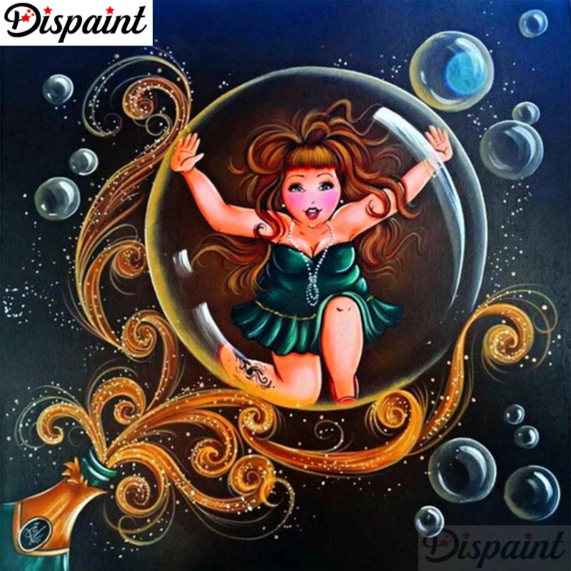 

Dispaint Full Square/Round Drill 5D DIY Diamond Painting "Cartoon woman" 3D Embroidery Cross Stitch 3D Home Decor A06334