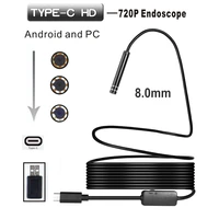 720P 8mm Lens Type-C USB Endoscope Borescope Tube IP67 Waterproof Inspection Endoscope Mini Camera For Android Phone Windosw PC