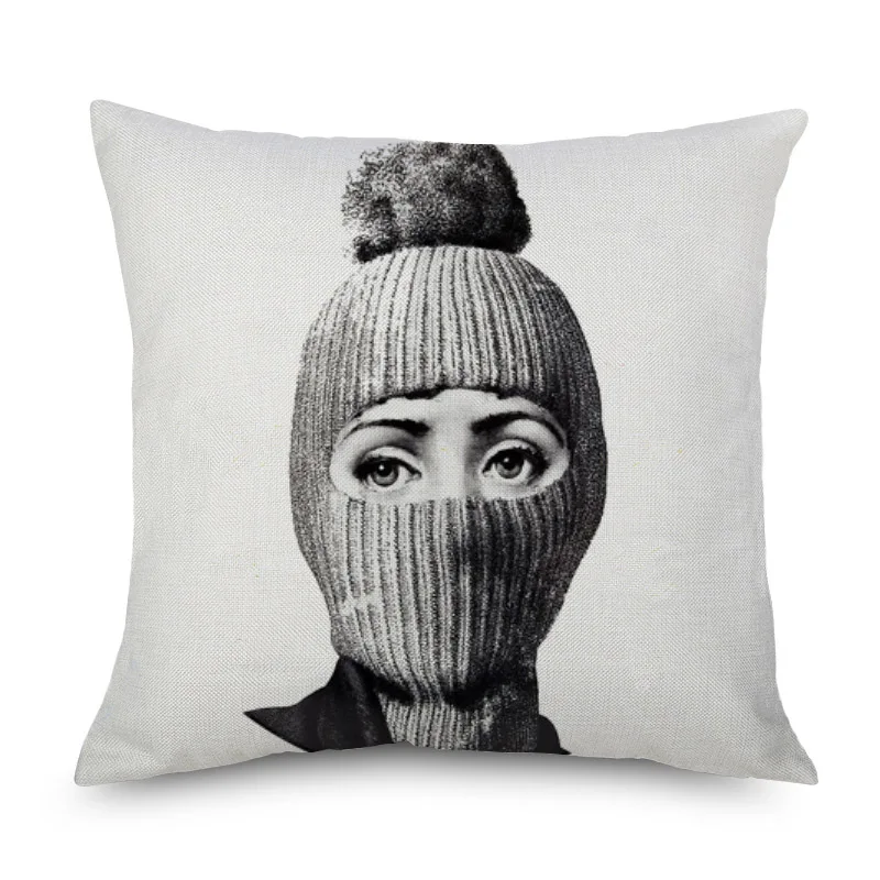 Fornasetti живопись лицо художественная Подушка Чехлы Европейский Винтаж красота лица глаза губы подушка «Корона» Чехол диван льняная наволочка