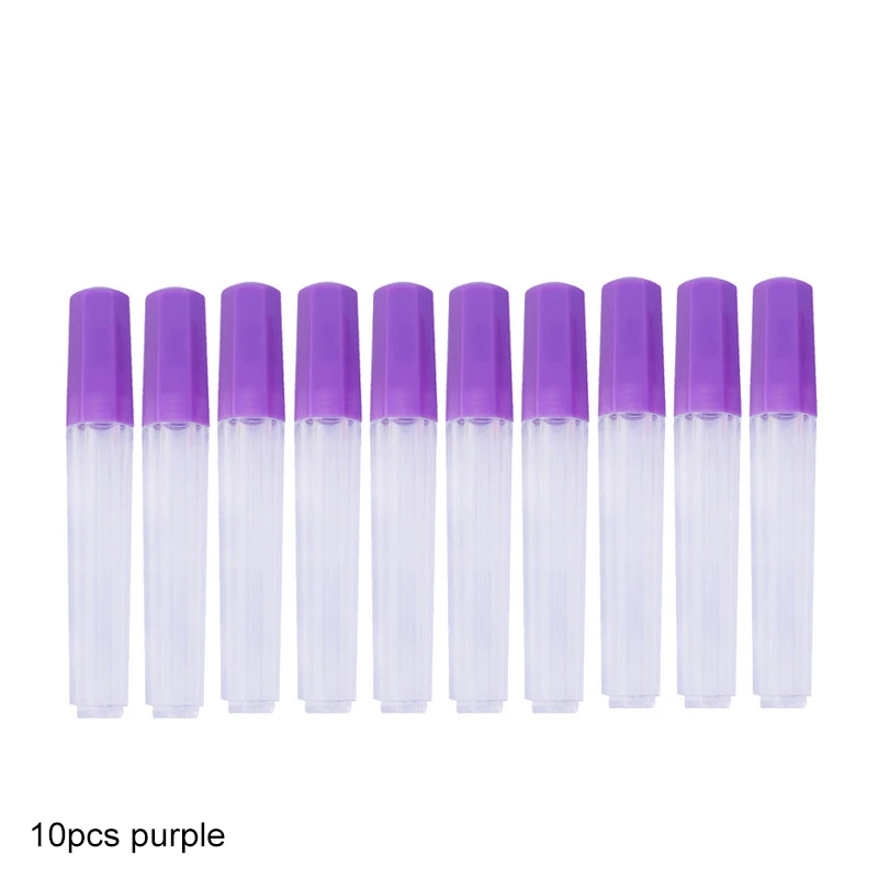10pcs purple 1 набор швейных коробок из фетра, бутылка для хранения игл, портативный полипропиленовый материал, прозрачный наполнитель, вязальная игла, менеджер, 5 цветов - Цвет: 10pcs purple