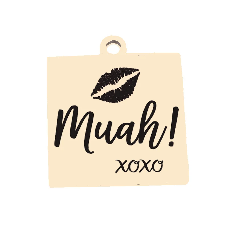 Charm Muah XOXO из нержавеющей стали для самостоятельного изготовления ювелирных