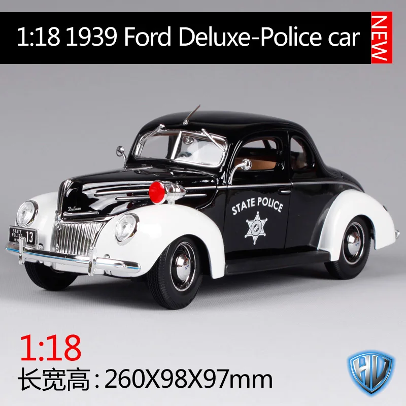 Maisto 1:18 1939 ford deluxe черный драгоценный автомобиль литье под давлением для полиции