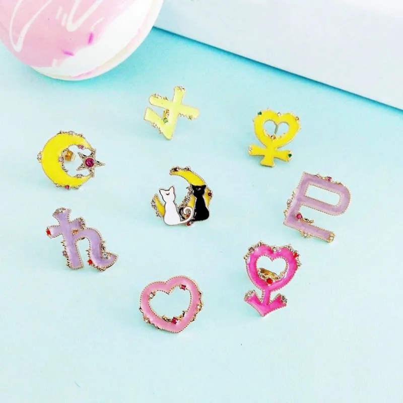 Аниме Сейлор Мун Луна Сенши значок брошь Косплей Костюм палочка|sailor brooch|brooch sailor