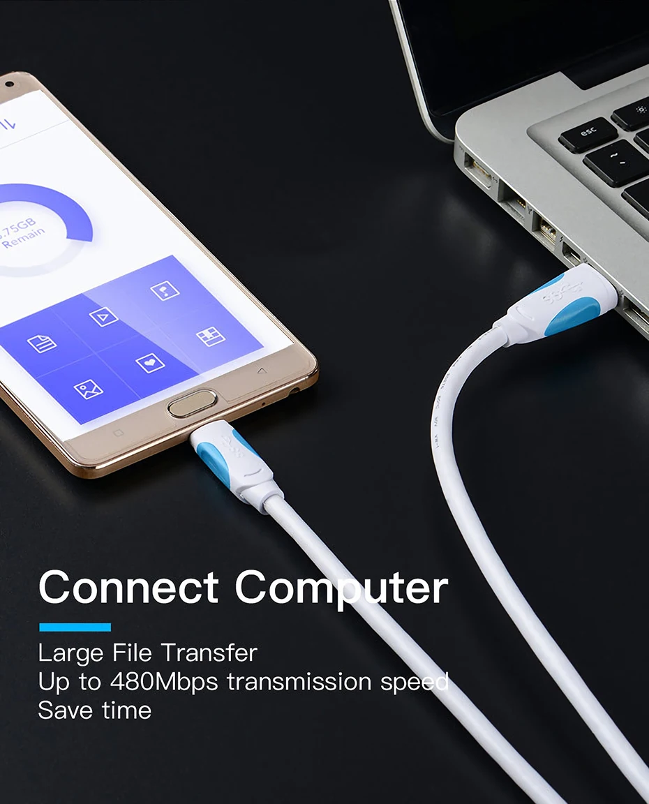 Vention USB C кабель usb type C кабель 2A USB 3,1 кабель для быстрой зарядки USB-C кабель для передачи данных type-C кабель для samsung huawei ZUK LG Xiaomi 0,5