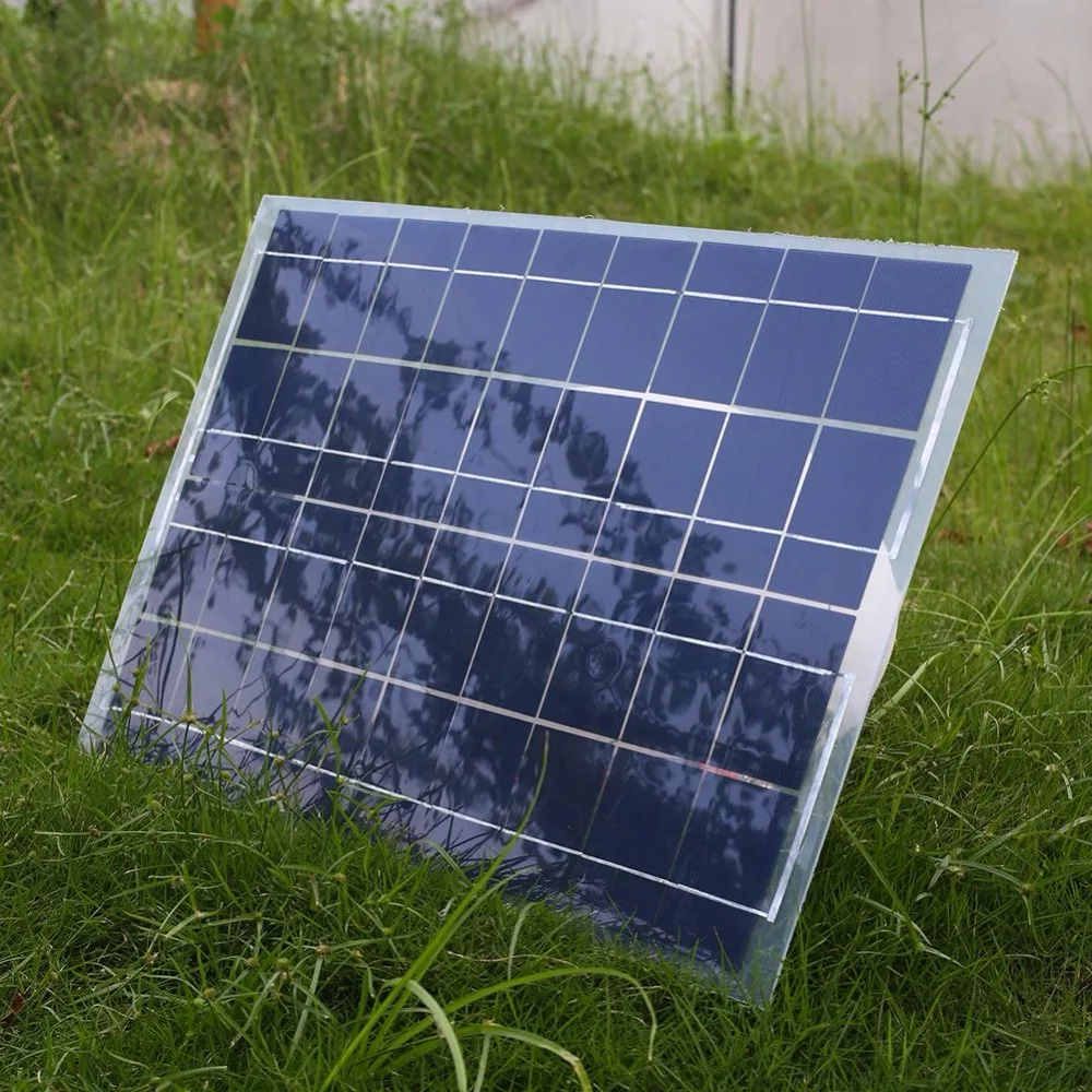 amzdeal DIY 18V 30W Smart Solar Panel Car RV Boat Battery Charger Universal W/Alligator Clip Professional Home Travelling Gift |
