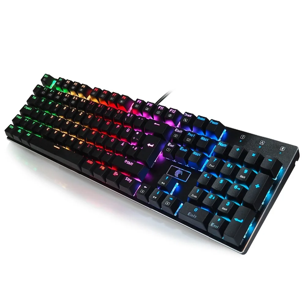 Механическая игровая клавиатура Z88 английская раскладка RGB светодиодный ная