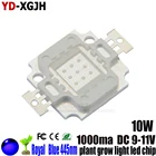 Светодиодный светильник высокой мощности для выращивания растений, 10 Вт, 1000 мА, фотосессия, ярко-синий, 30 мил, 45 мил, 445 нм, 460 нм, золотой провод, медный стент, источник светильник