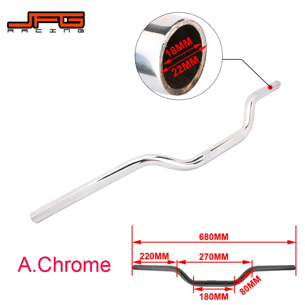 A.Chrome 22MM Мотоцикл 22 мм 7/" или 25 мм 1" Руль хромированный ретро ручка Z бар для Harley Sportster 1200 883 Touring Chopper Bobber - Цвет: A.Chrome 22MM