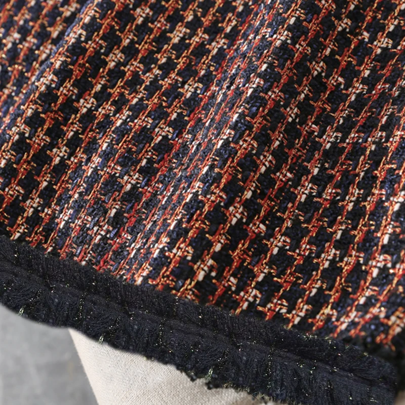 Tweed skirts long tassel 2019 spring and autumn women's ladies bag hip wool blend tweed A-line skirt | Женская одежда
