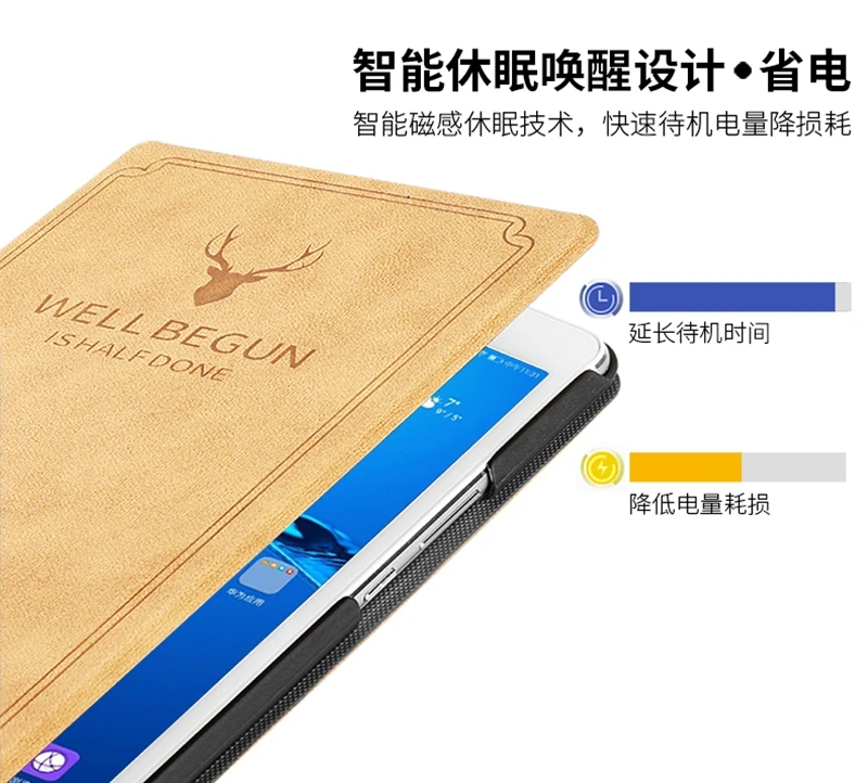 Смарт-часы кожаный чехол для Huawei MediaPad M5 8 4 SHT-W09 SHT-AL09 Роскошный олень стиль Флип