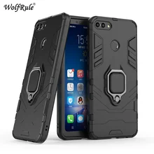 For Huawei Y9 2018 Case TPU Hard PC For Huawei Y9 2018 Case Ring Holder Stand Magnetic Armor Case For Huawei Enjoy 8 Plus Shell