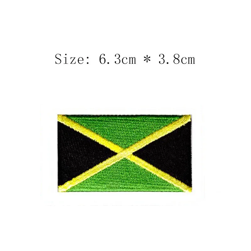 Jamaica 2.5&quot wide embroidery flag patch Wholesale free shipping ironing sew on caps left chestsun across Kingston badges | Дом и сад