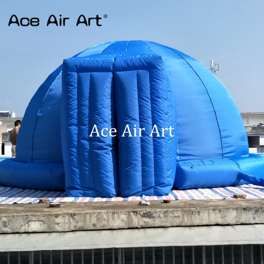 Красивая синяя надувная проекционная палатка пневматический