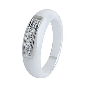White Ring Элегантный стиль, женские кольца, черные, белые, синие, розовые, Инопланетные, никогда не выцветают, здоровые керамические кольца для ежедневного выбора - Цвет основного камня: White Ring