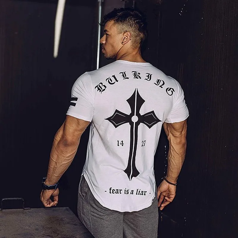 2019 verano novedad culturismo фитнес hombres Camiseta манга corta тренажерные залы mallas musculosas marca fitness cam |