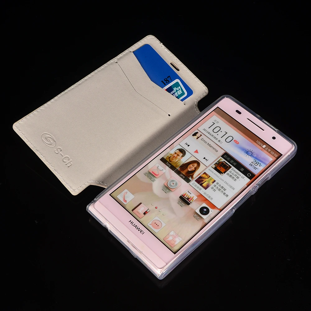 Для Huawei Ascend P6 S CH 2 слота для карт высокое качество станция ПУ Флип кожаный чехол