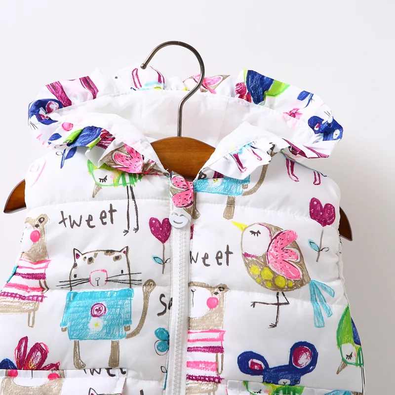 Детский зимний жилет с капюшоном для маленьких девочек хлопковый малышей