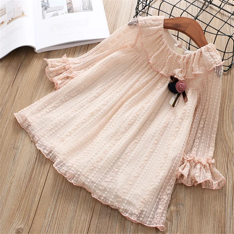 2-7 year girls dress 2020 spring autumn new fashion flower lace princess kid children clothes clothing | Детская одежда и обувь