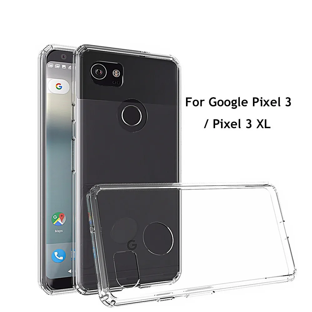 Для Google Pixel 3 / Pixle XL прозрачный мягкий ТПУ чехол с кристаллами Противоскользящий