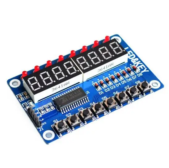 Ключ Дисплей светодиодной лампой для AVR 8 бит цифровой светодиодный трубчатая лампа 8-Bit TM1638 модуль