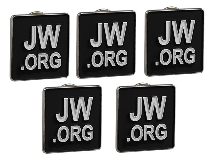 JW. ORG нагрудные булавки Квадратные значки в виде галстука набор из 5 черных