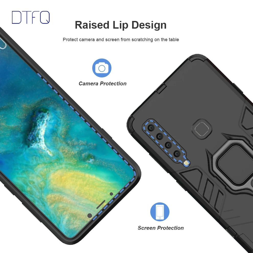 DTFQ Гибридный бронированный чехол для Galaxy A7 A8 + A9 (2018) противоударный телефона с