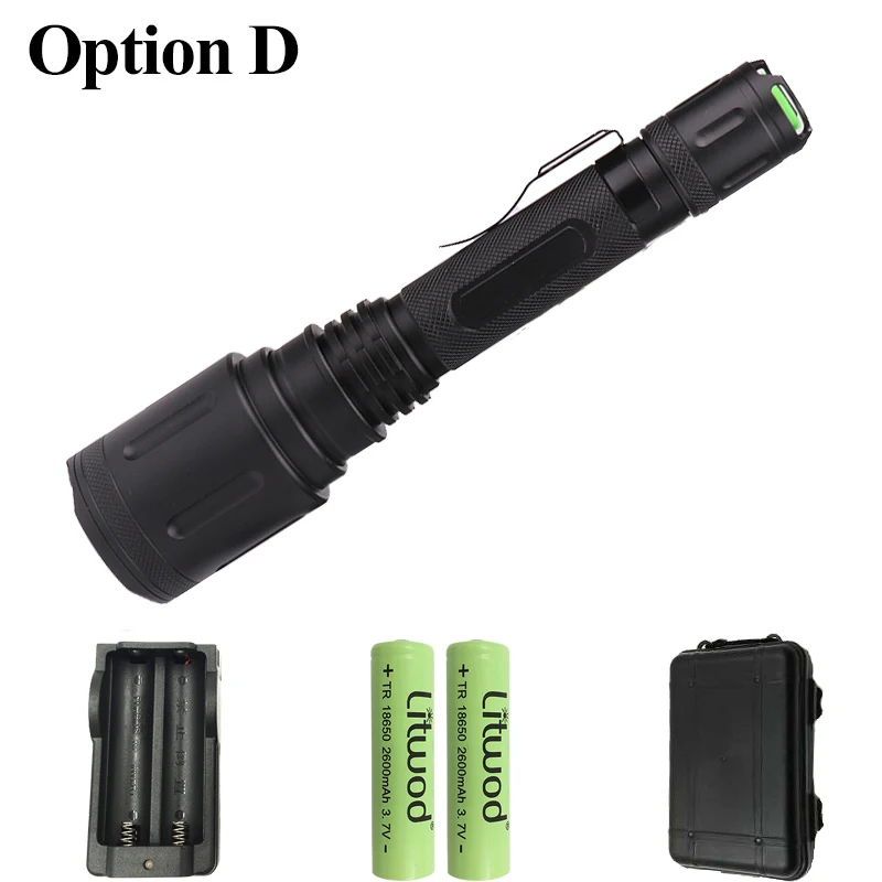 Option D Litwod Z301262 Мощный светодиодный вспышка светильник фонарь 20000LM погрузчик 70 зум Тактическая защита Дневной светильник ресниц светильник Фонари супер яркий светодиодный светильник - Испускаемый цвет: Option D