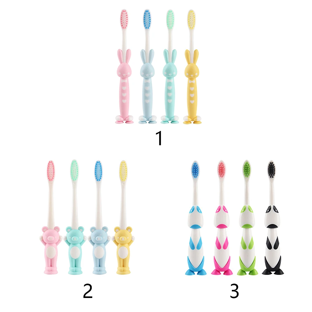 4 шт. чистка зубов не скользкий мягкий уход за полостью рта Дети зубная щетка с