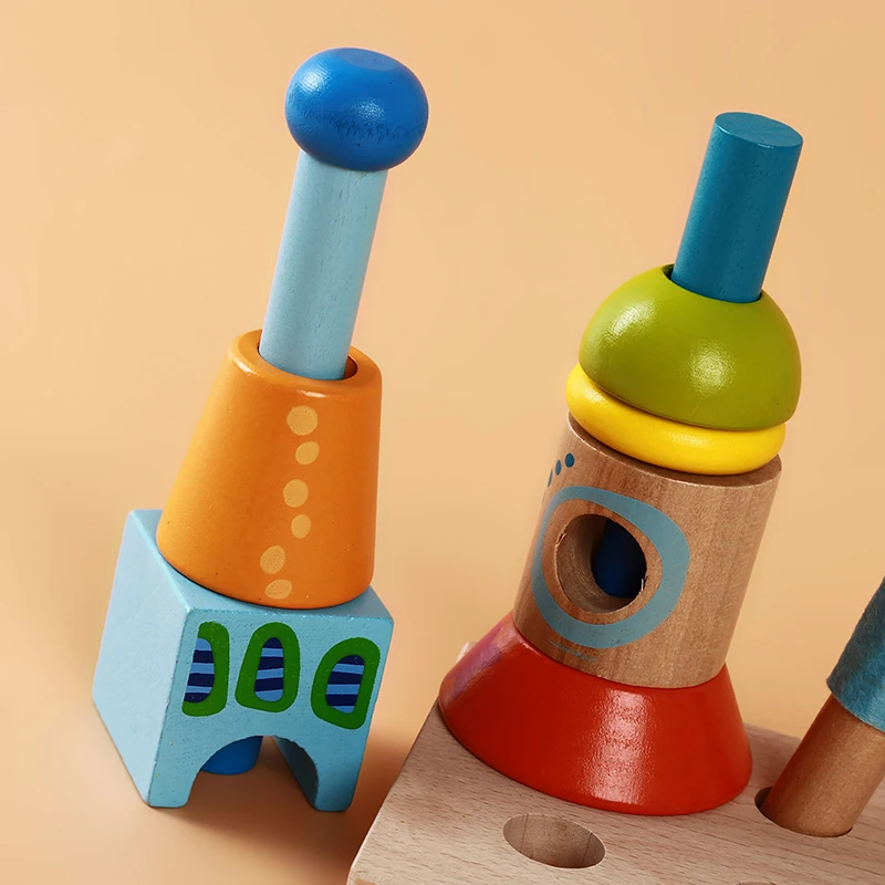 Детские деревянные строительные блоки 1 комплект для раннего образования