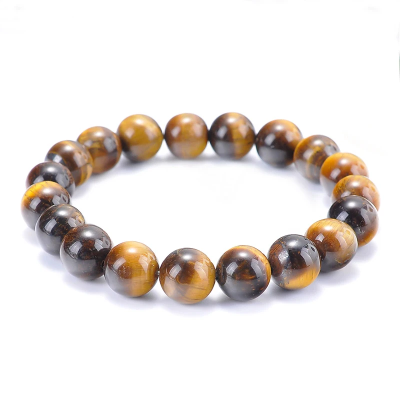 

SA SILVERAGE Vintage Bracelets Natural Tiger Eye Stone 10mm Round Beads Bracelets Party Beads Yoga Men Women Bracelets for Women