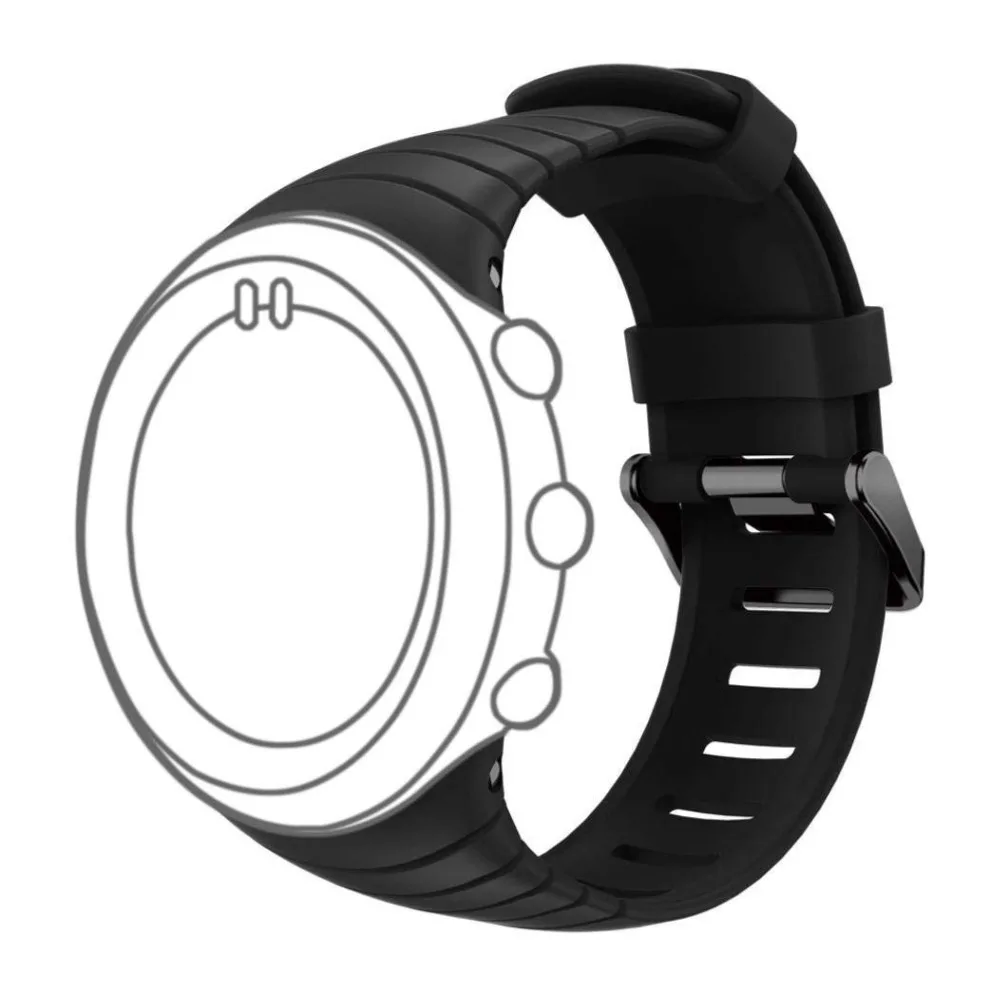 Сменный резиновый ремешок для умных часов Suunto Core с металлической застежкой