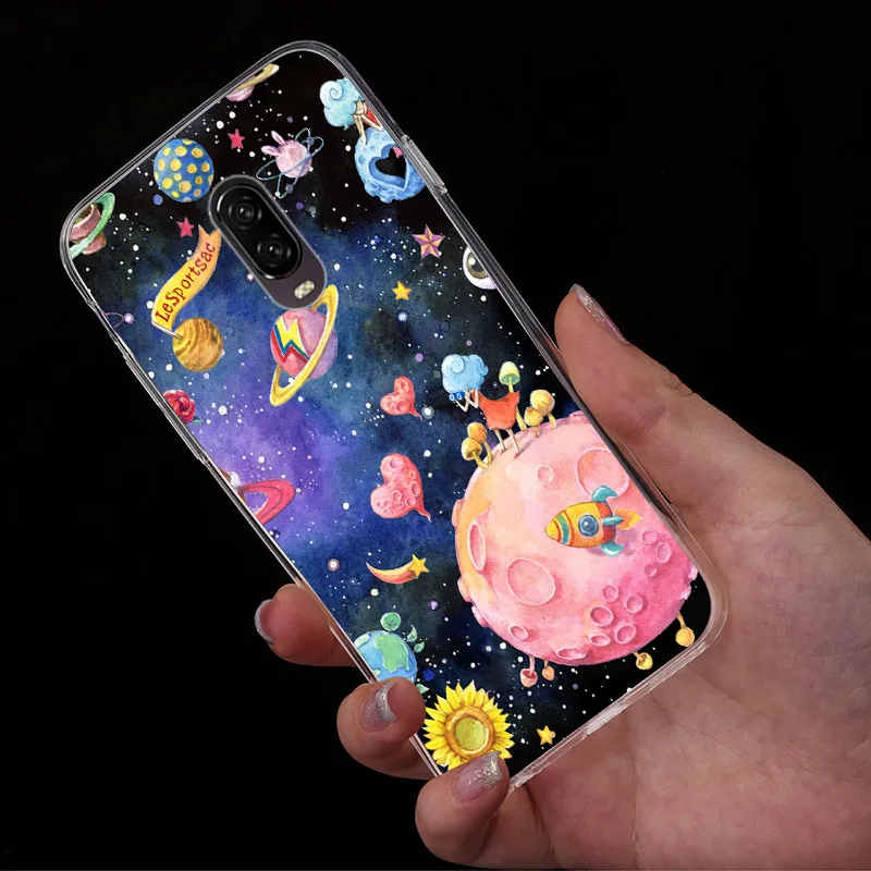 Принципиально Oneplus 7 6 T силиконовый чехол Мягкий ТПУ с рисунком для One Plus Дело Капа